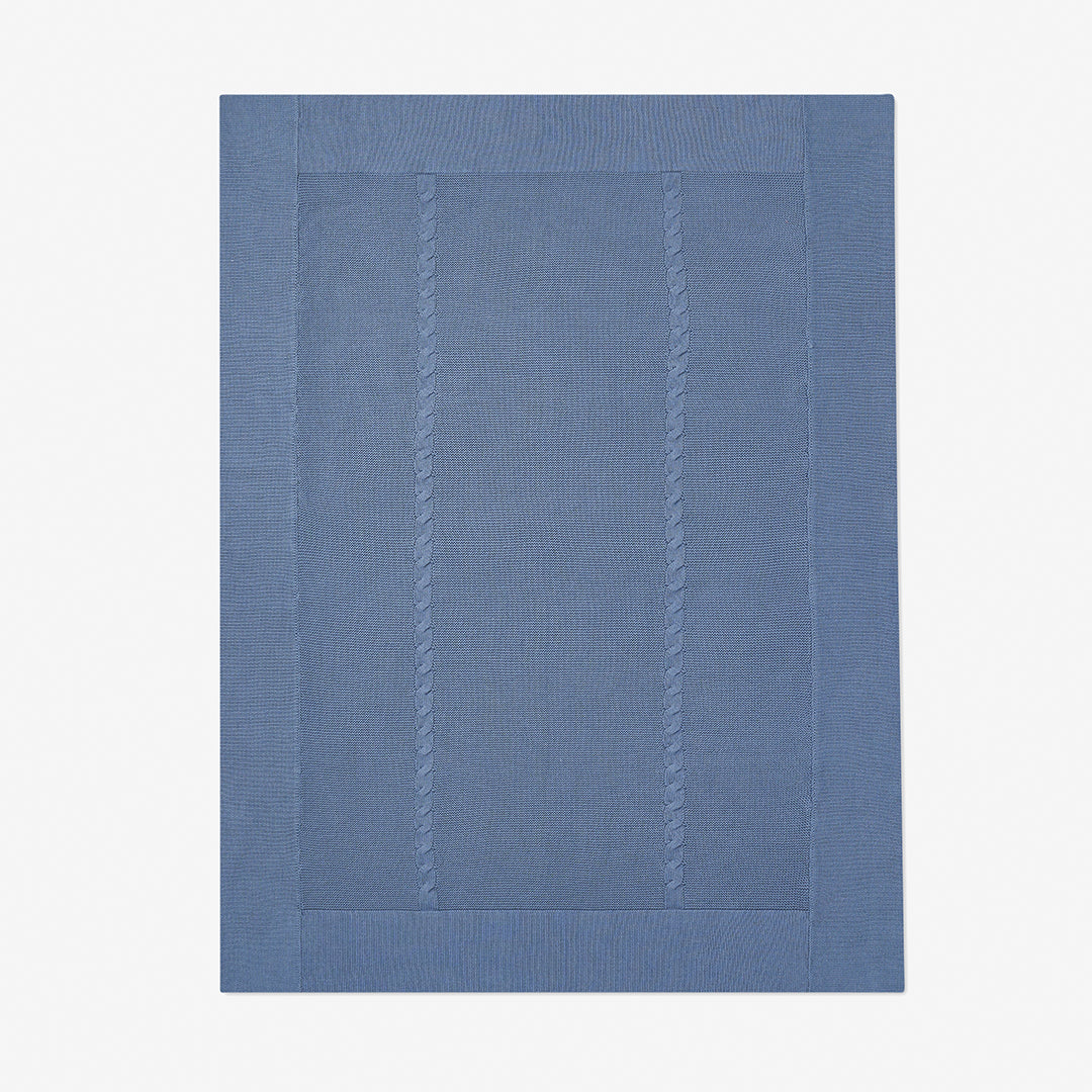 Slate Cable Garter Knit Baby Blanket
