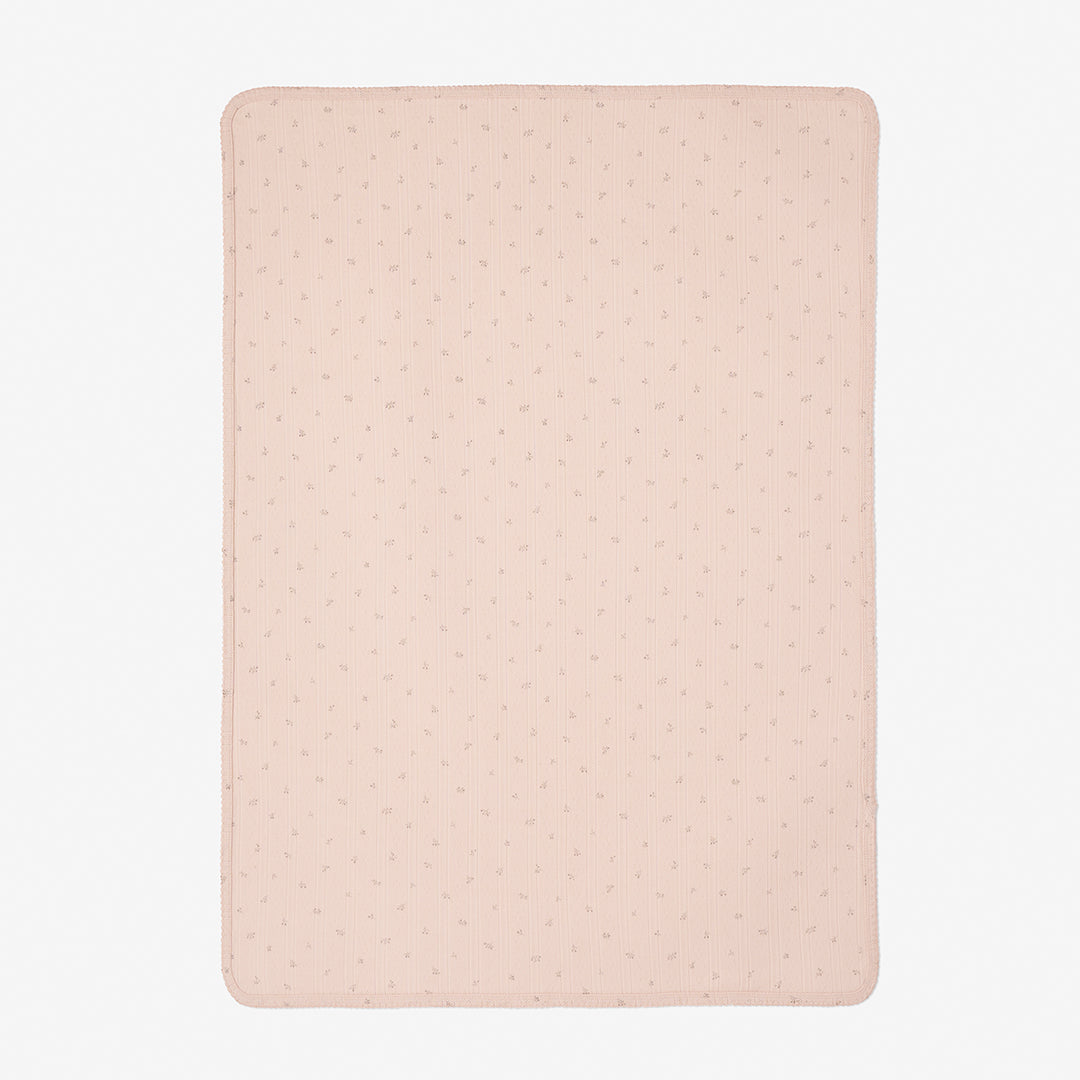 Blush Floral Organic Cotton Pointelle Baby Blanket