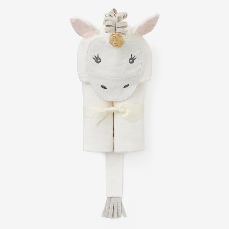 White Unicorn Hooded Baby Bath Wrap