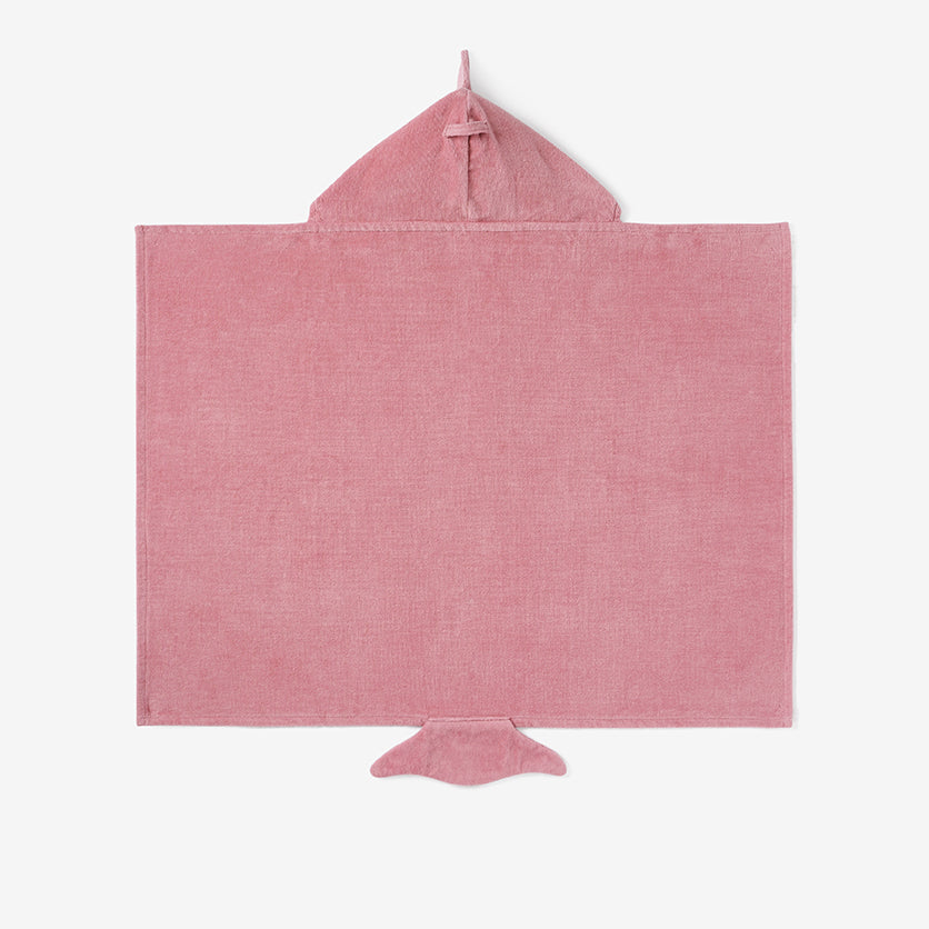 Mauve Baby Shark Hooded Bath Wrap