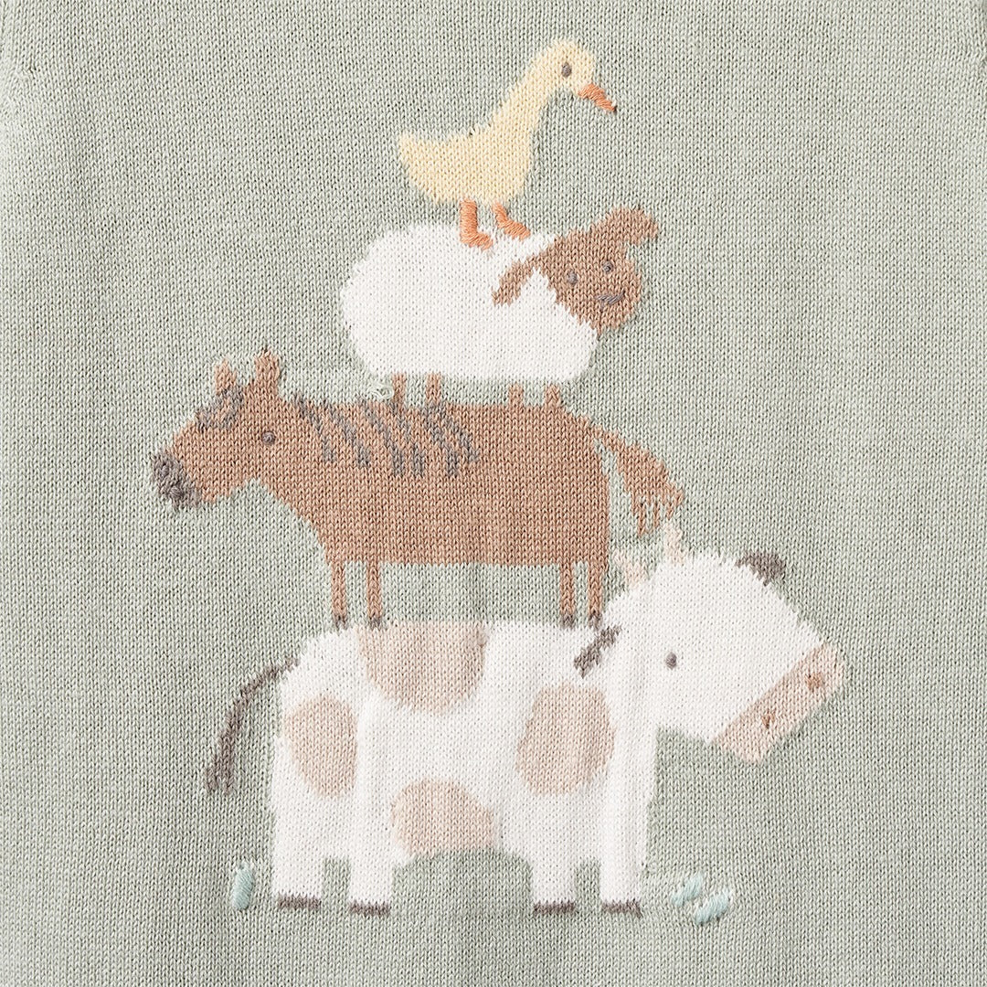 On the Farm Knit Shortall Romper