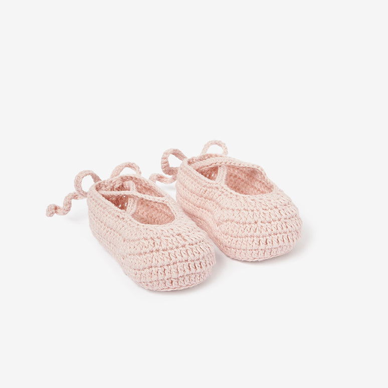 Pink Ballerina Hand Crocheted Baby Booties – Elegant Baby
