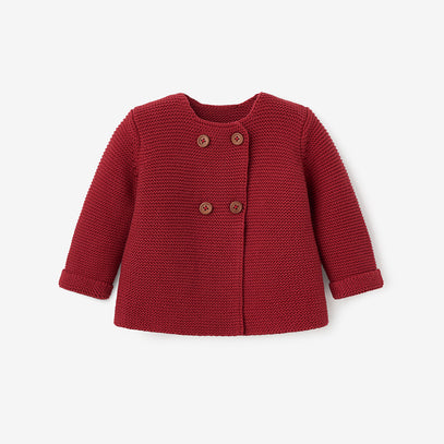 Holiday Red Sofia + Finn Knit Baby Cardigan