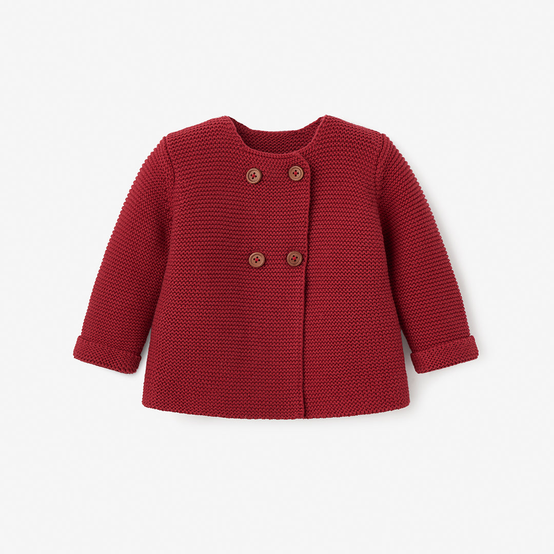 Holiday Red Sofia + Finn Knit Baby Cardigan