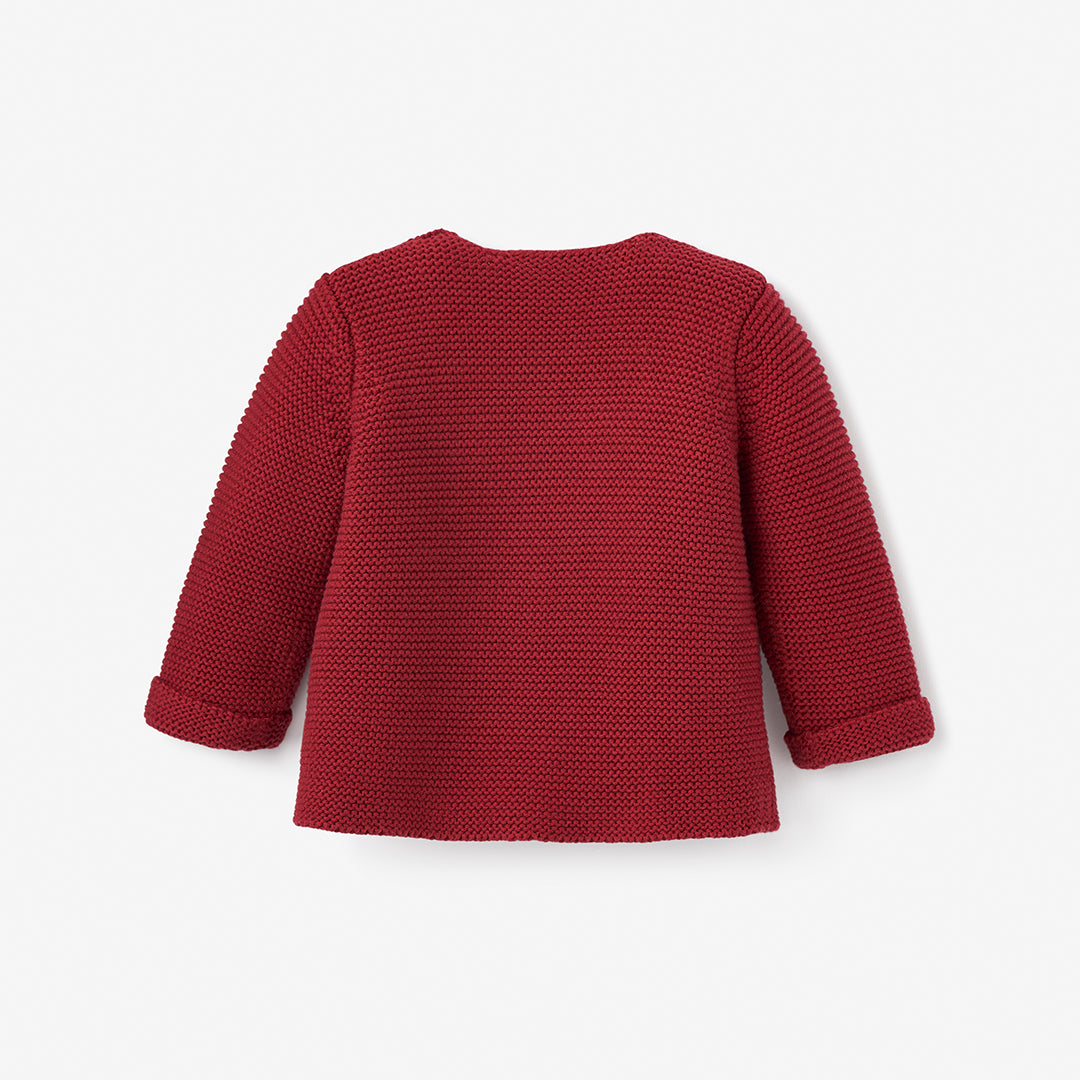 Holiday Red Sofia + Finn Knit Baby Cardigan