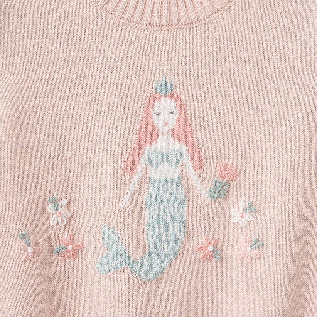 Mermaid Cotton Knit Bubble Romper