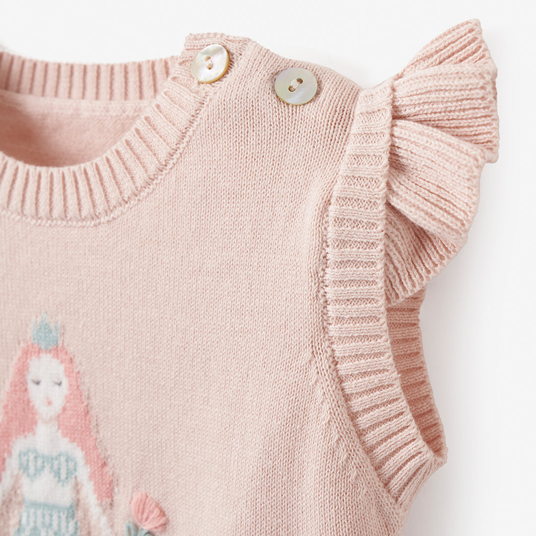Mermaid Cotton Knit Bubble Romper