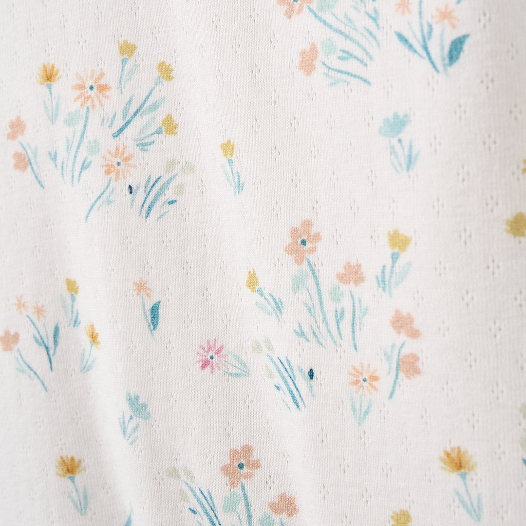 Meadow Flower Printed Organic Pointelle Jumpsuit