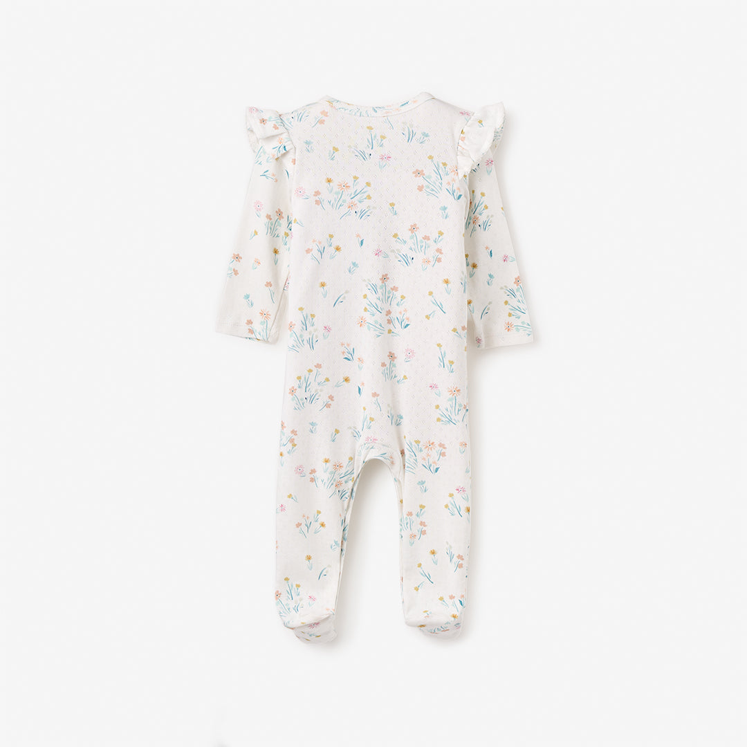 Meadow Flower Printed Organic Pointelle Jumpsuit