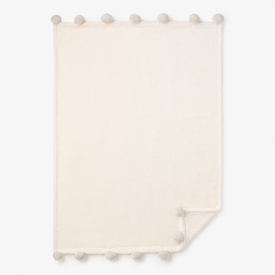 Pale Gray Trim Fleece Baby Stroller Blanket