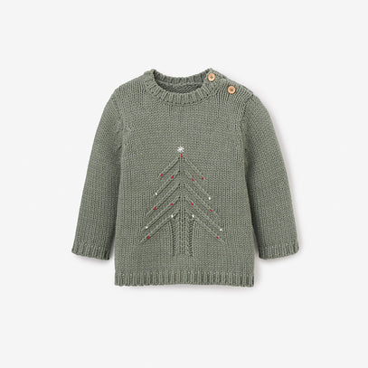 Green Christmas Tree Knit Pullover