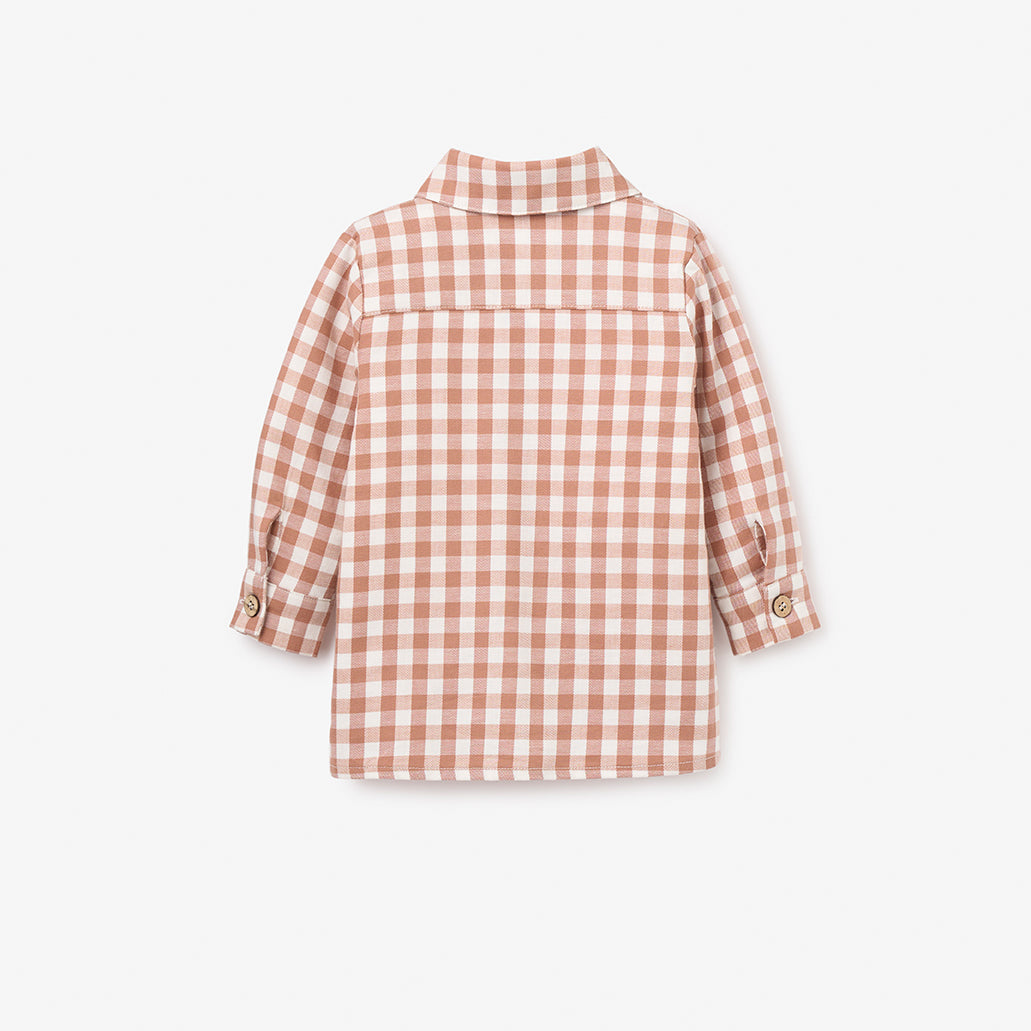 Rust Gingham Woven Button Down