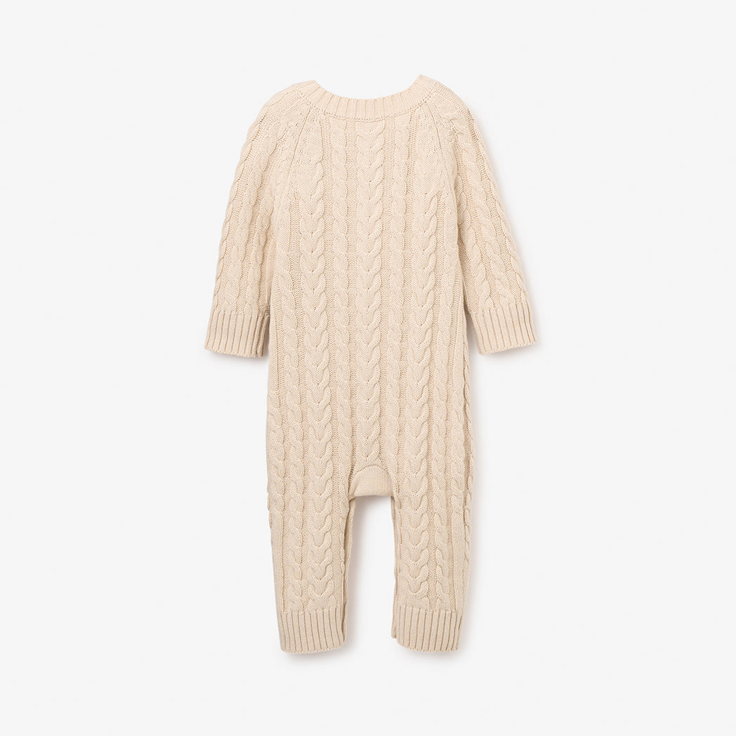 Rainy Day Horseshoe Cable Knit Baby Jumpsuit