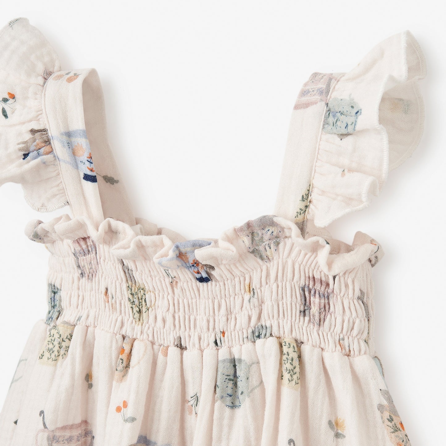 Tea Party Organic Muslin Smocked Dress w/ Bloomer