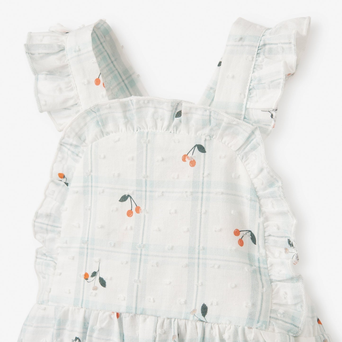 Strawberry Picnic Swiss Dot Sunsuit