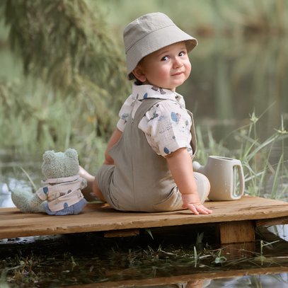 Olive Green Linen Bucket Hat