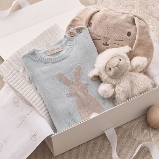 Pale Blue Bunny Knit Shortall Romper