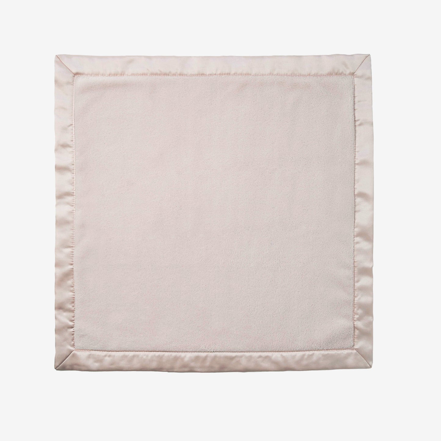 Pale Pink Satin Trim Flannel Fleece Baby Security Blanket