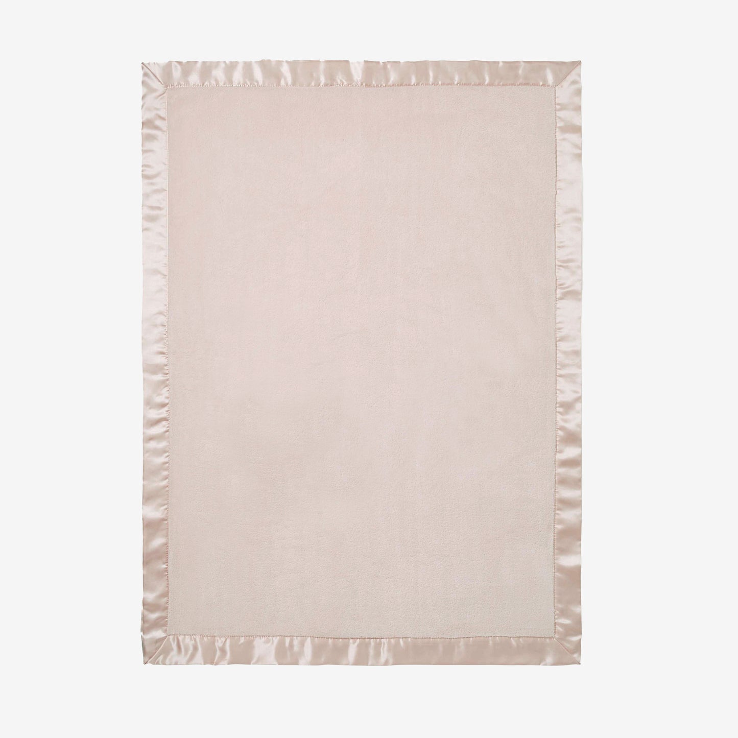 Pale Pink Satin Trim Flannel Fleece Baby Stroller Blanket