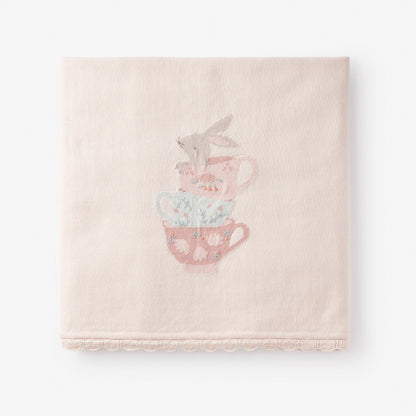 Tea Party Cotton Knit Blanket