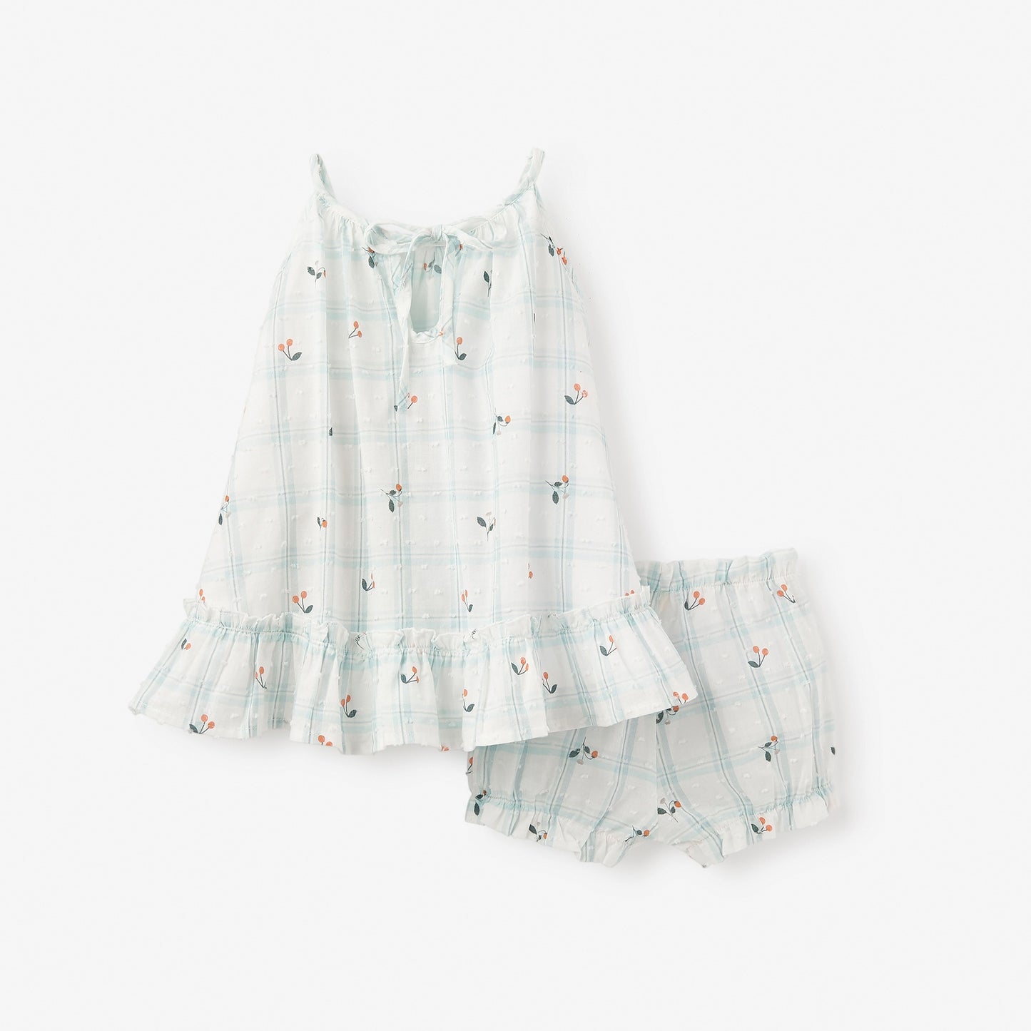 Strawberry Picnic Swiss Dot Sundress w/ Bloomer