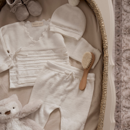 White Cashmere Pointelle Layette Set with Box