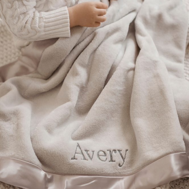 Gray Coral Fleece Baby Stroller Blanket