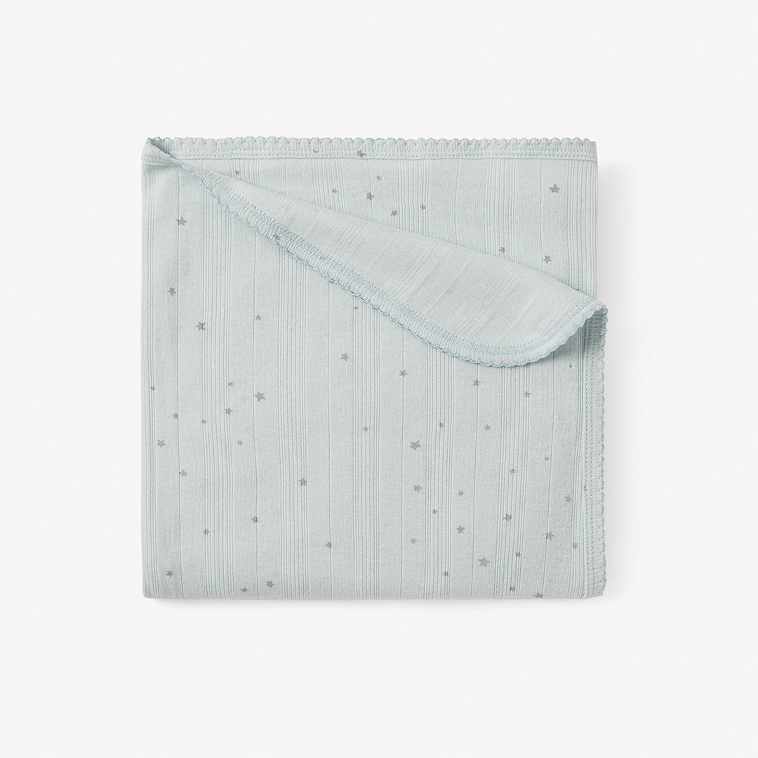 Blue Celestial Organic Cotton Ribbed Baby Blanket