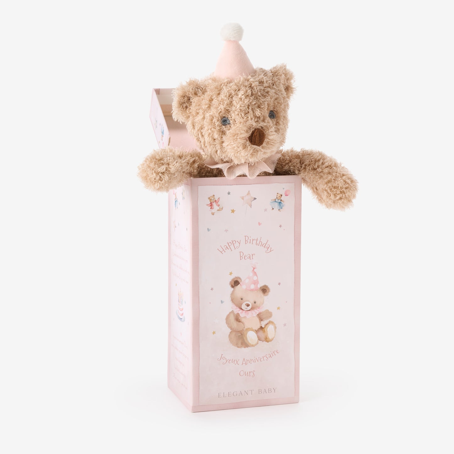 Pink Birthday Bear Plush Toy w/ Gift Box