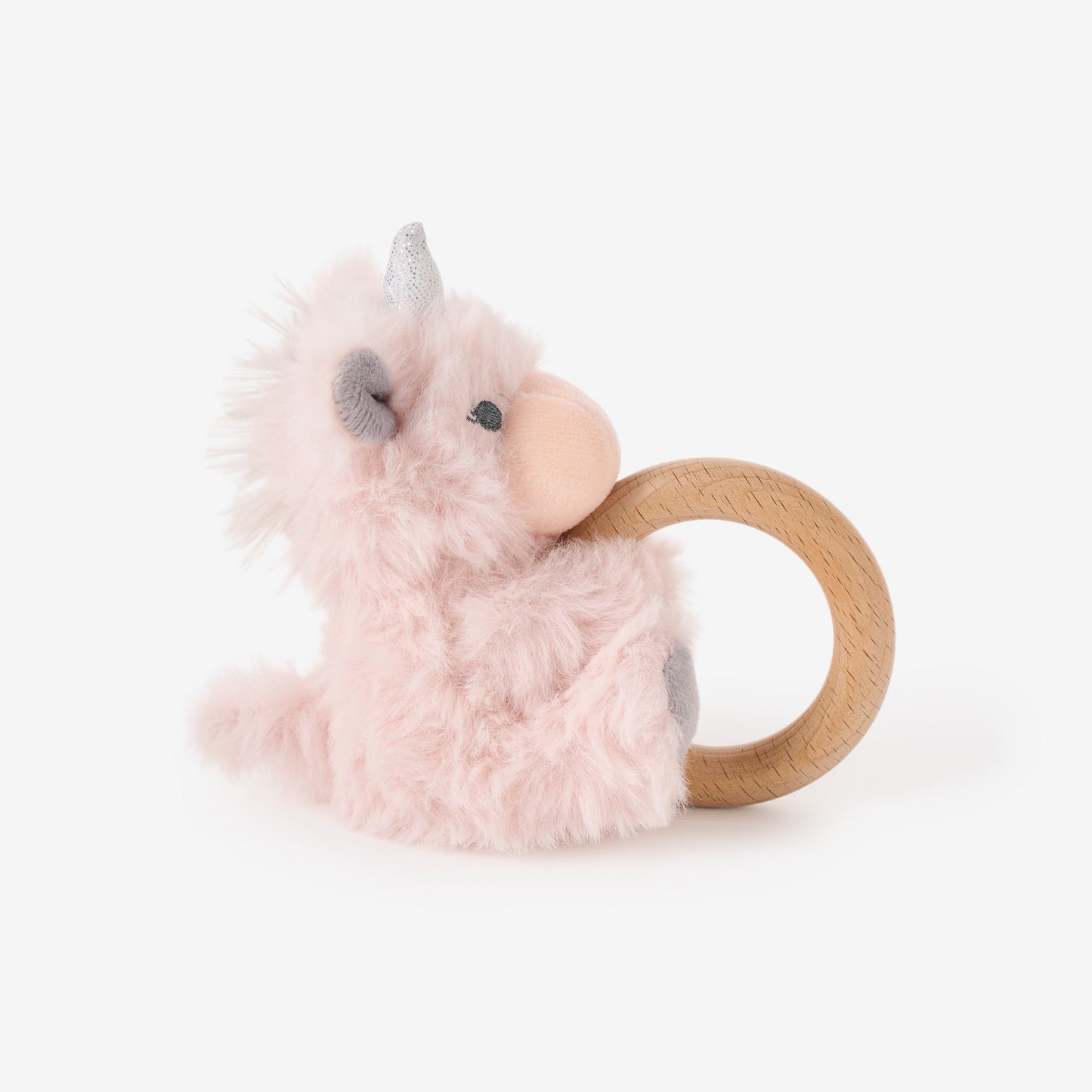 Plush Unicorn Wooden Ring Rattle