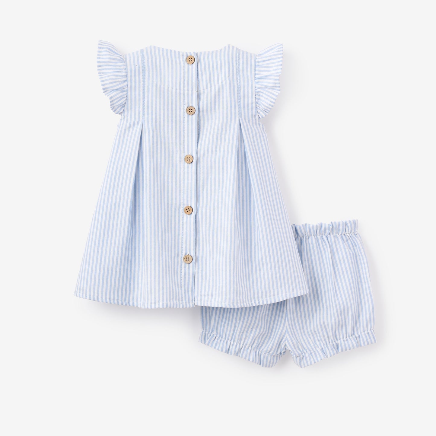 Sailboat Embroidered Oxford Stripe Dress