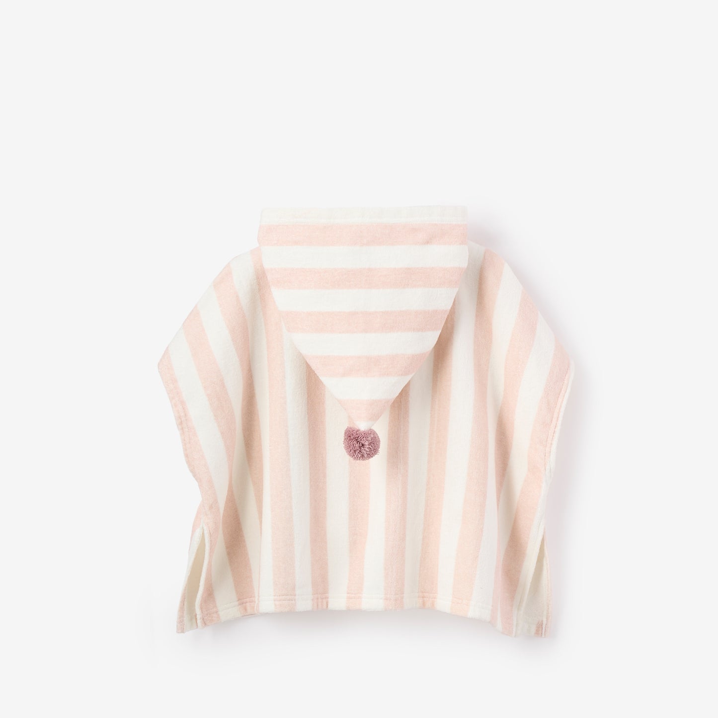 Pink Stripe Hooded Terry Poncho