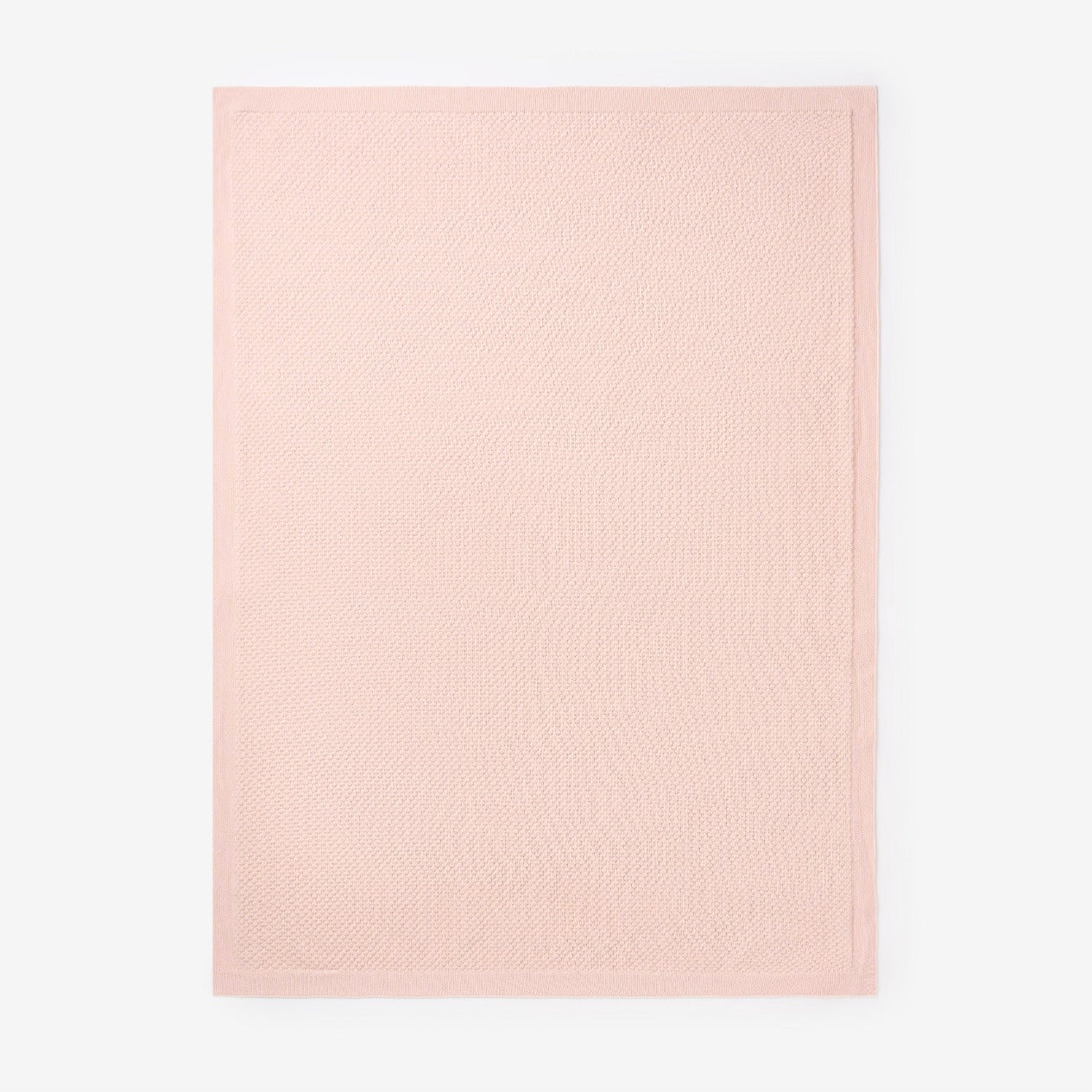 Blush Textured Knit Blanket + Bunny Ring Rattle Gift Set