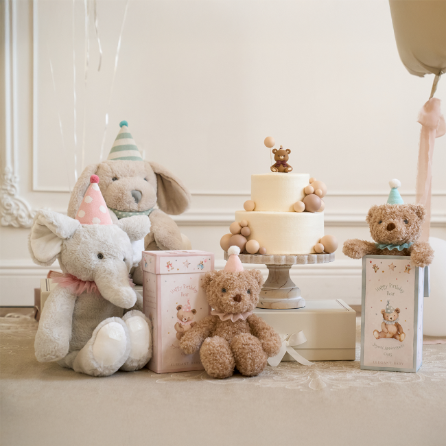 Pink Birthday Bear Plush Toy w/ Gift Box