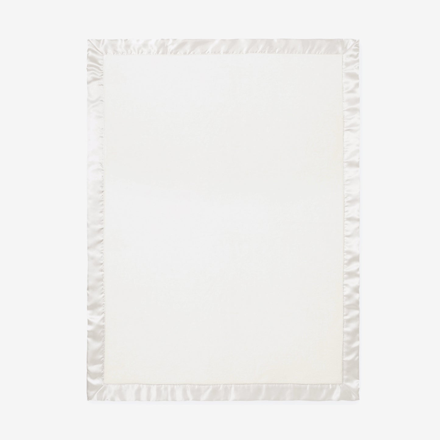 White Satin Trim Flannel Fleece Baby Stroller Blanket