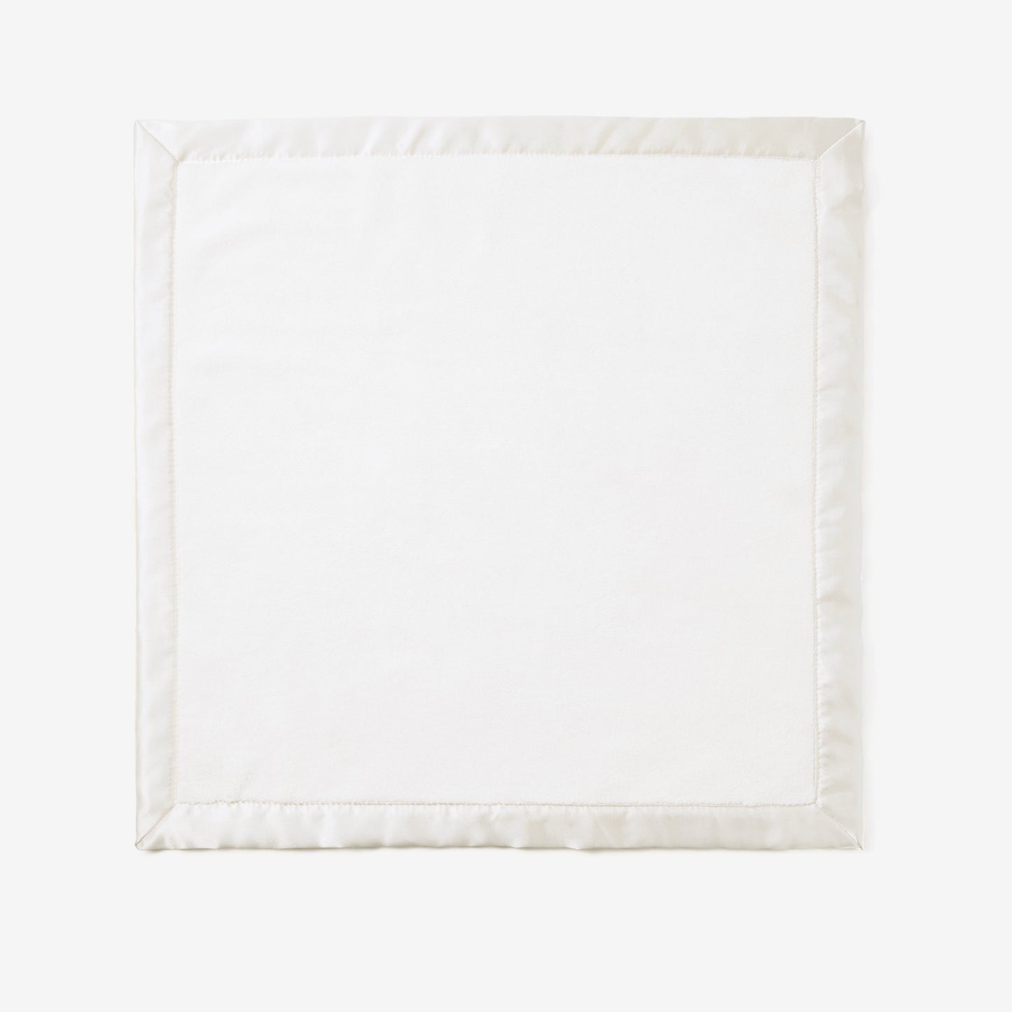 White Satin Trim Flannel Fleece Baby Security Blanket
