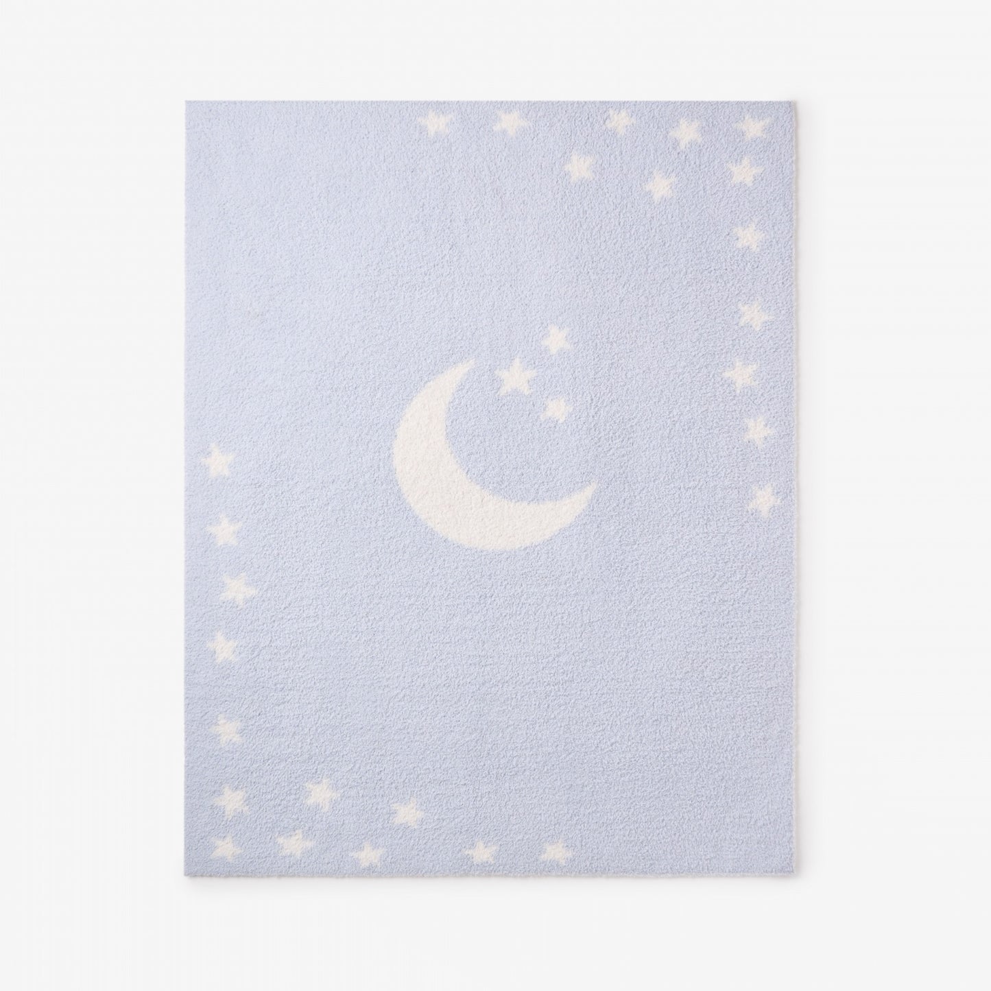 Pale Blue Celestial Feather Knit Baby Blanket
