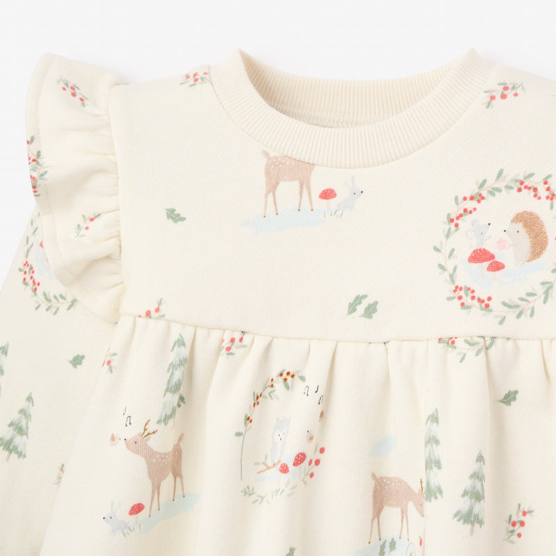 Forest Holiday Organic Print Fleece Set