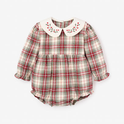 Winter Tartan Bubble w/ Embroidered Collar