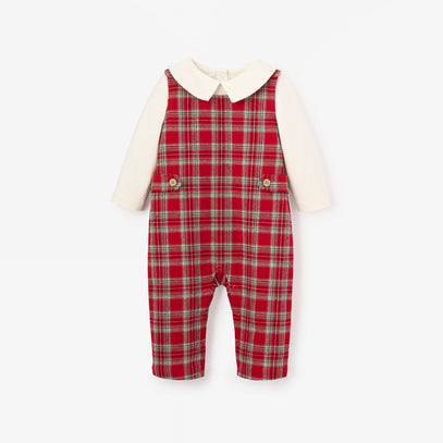 Holiday Red Tartan Jon Jon + Shirt Set