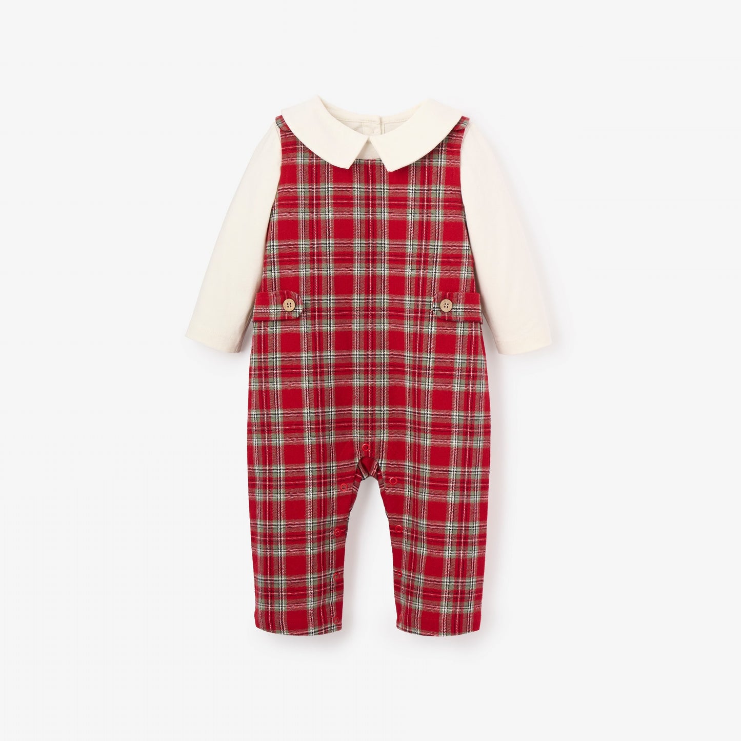 Holiday Red Tartan Jon Jon + Shirt Set