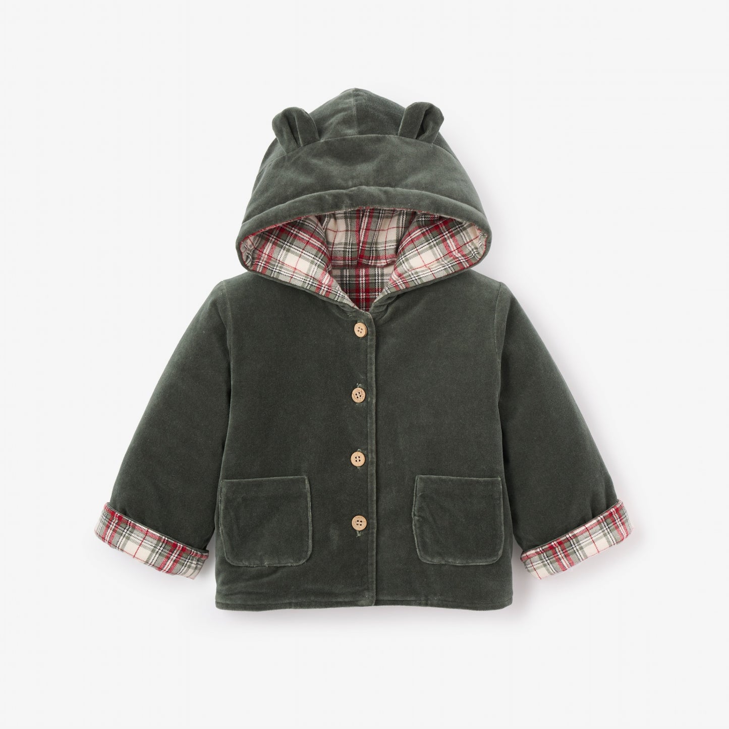 Velvet/Winter Tartan Reversible Coat
