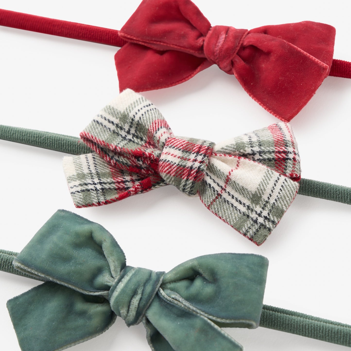 Winter Tartan + Velvet Headband Set 3 pk