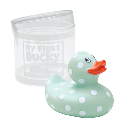 Blue Polka Dot Rubber Duckie