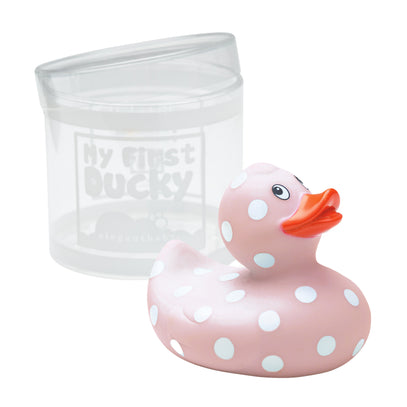 Pink Polka Dot Rubber Duckie