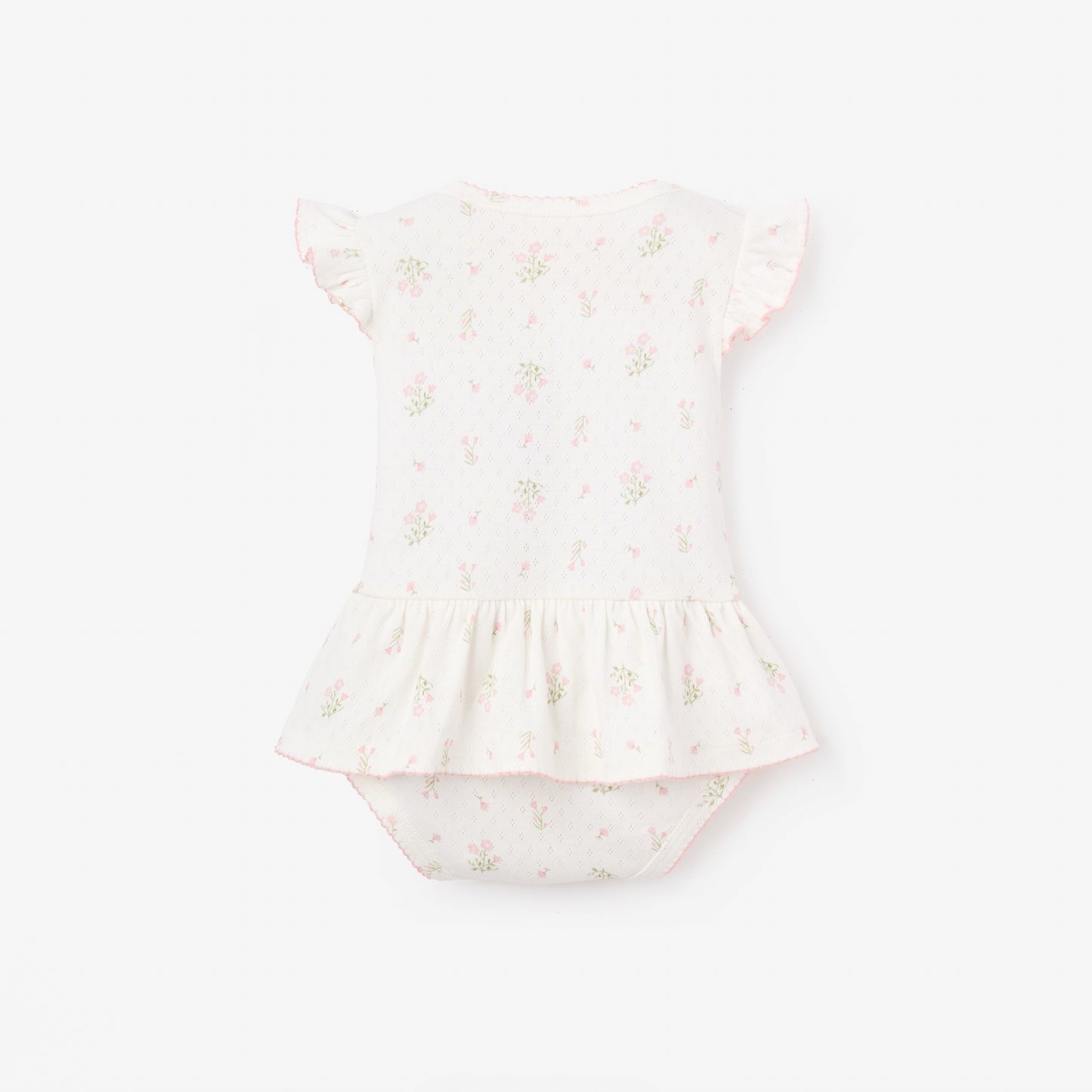 Folklore Floral Organic Cotton Pointelle Bubble Romper