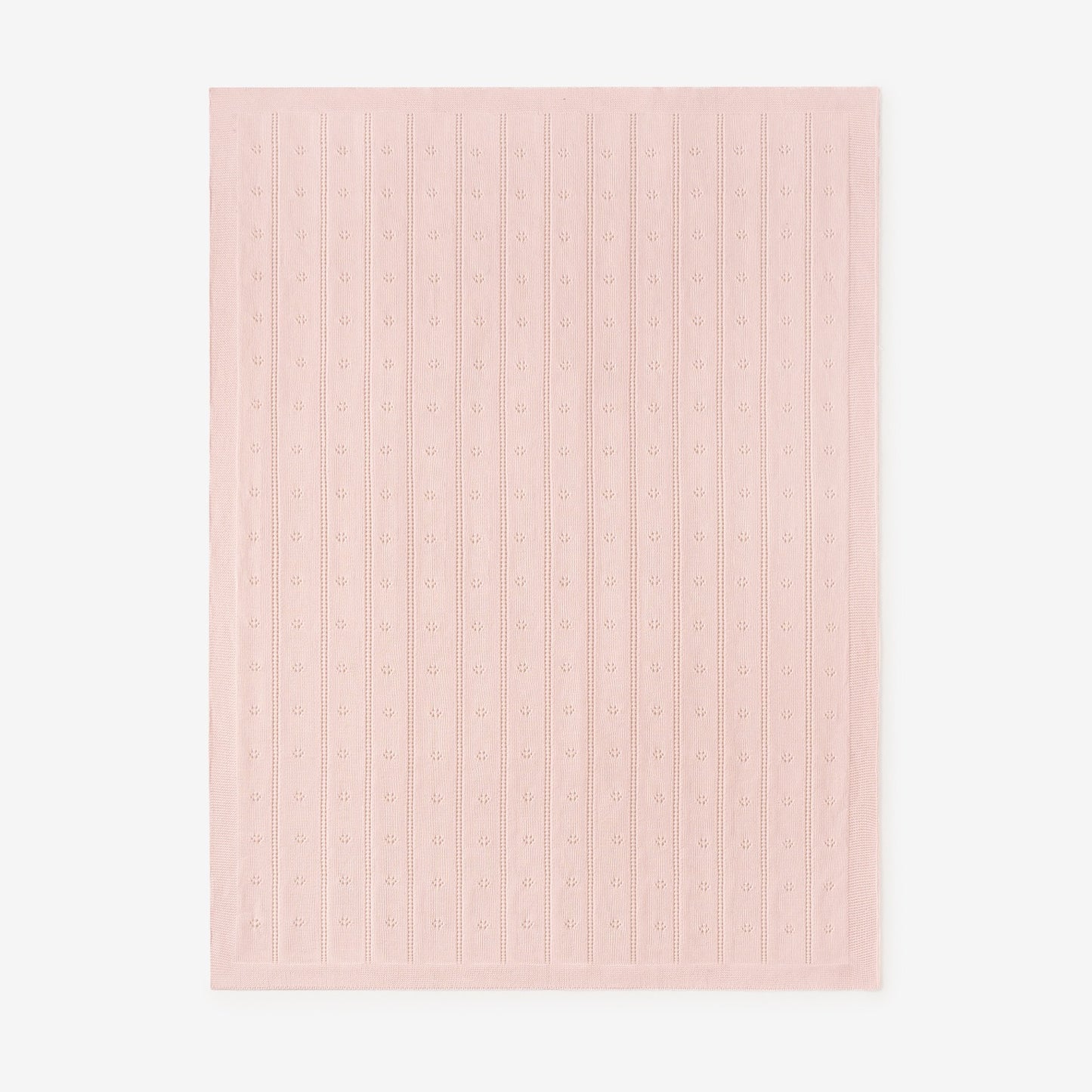 Pale Pink Pointelle Knit Baby Blanket