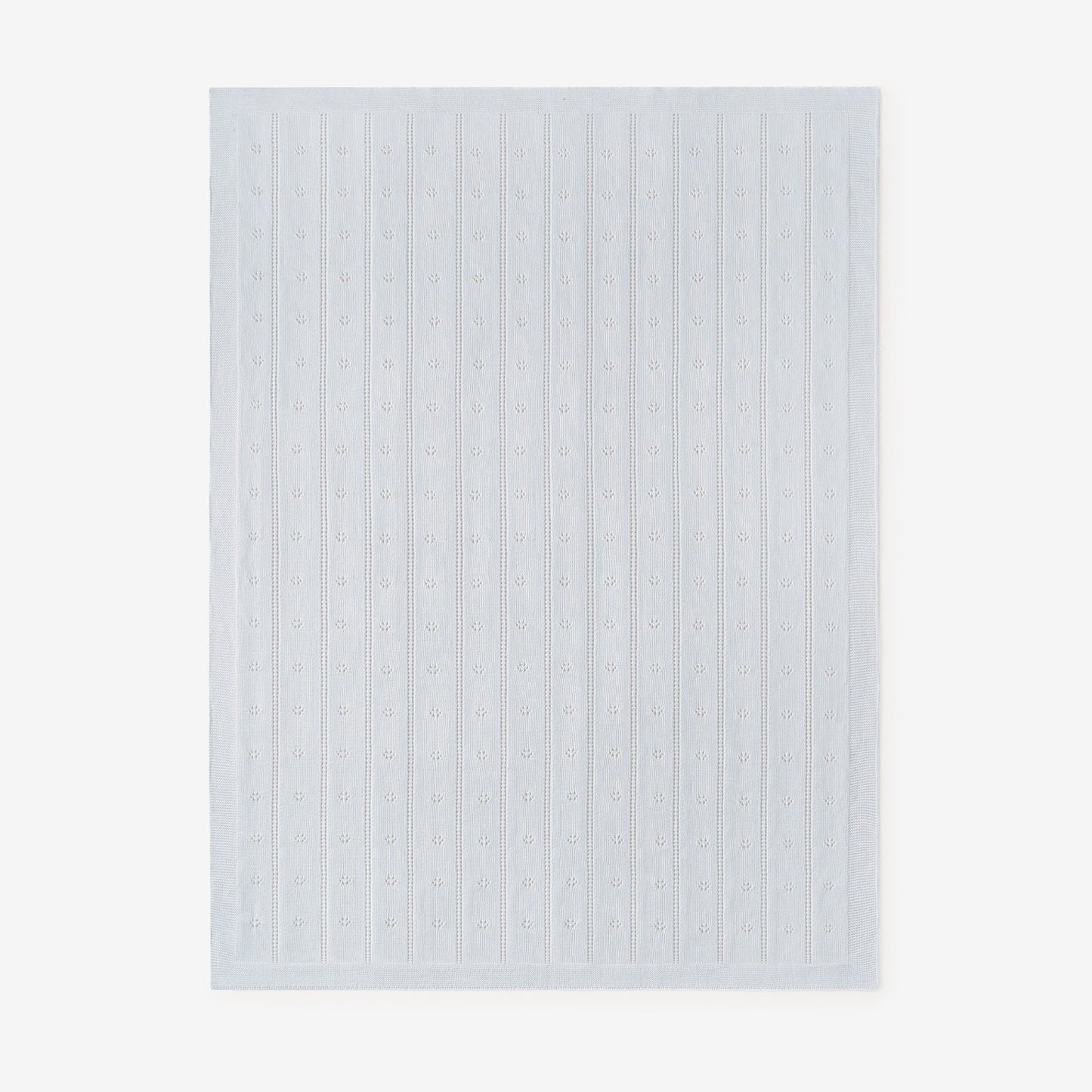 Pale Blue Pointelle Knit Baby Blanket