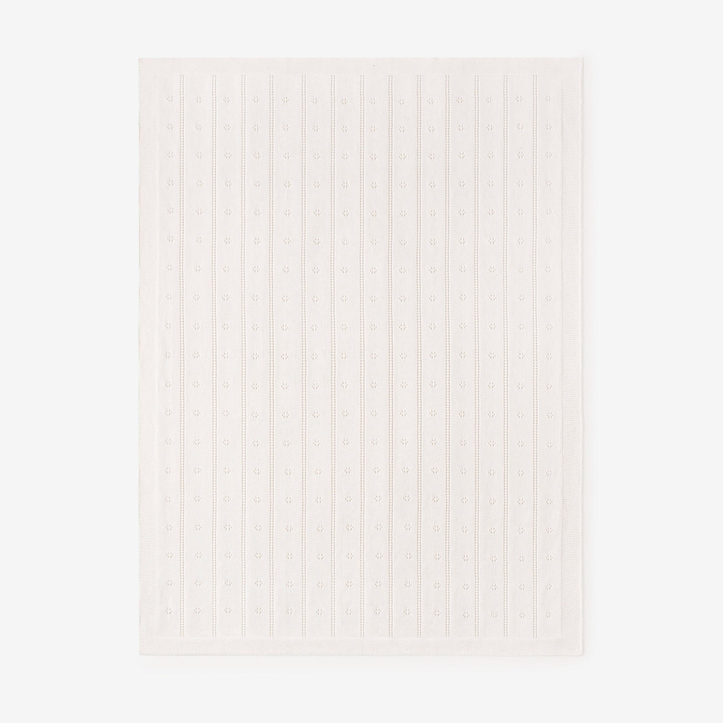 Cream Pointelle Knit Baby Blanket