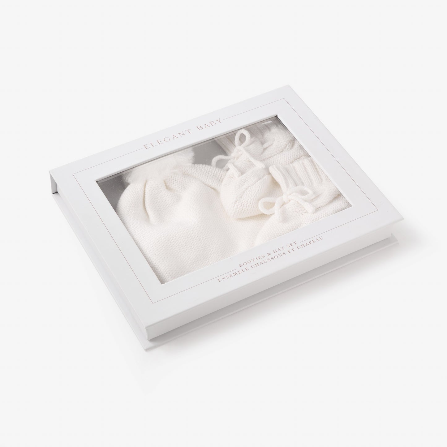 Cream Knit Hat & Booties Gift Set